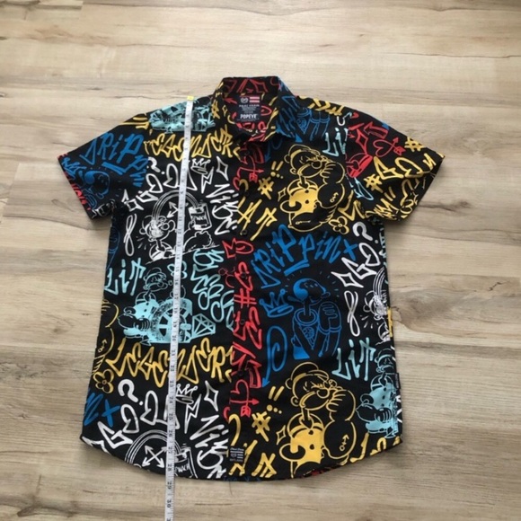 Phat Farm x Popeye Multicolor Graffiti Button Down Shirt - Picture 3 of 7